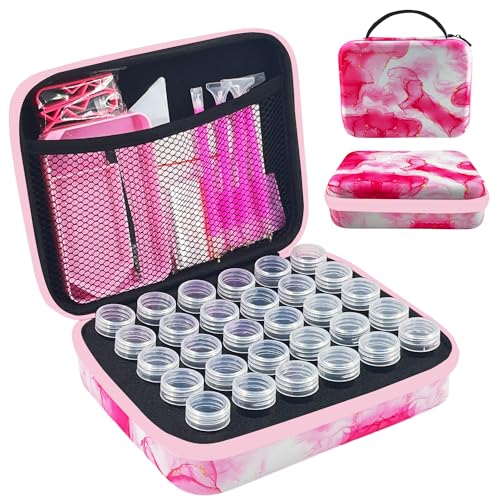 LIRUNQIU Diamond Painting Zubehör Boxen, 30 Stück Diamant Painting Aufbewahrungsbox Kits Werkzeug Set mit Stickers Tablett Stift von LIRUNQIU
