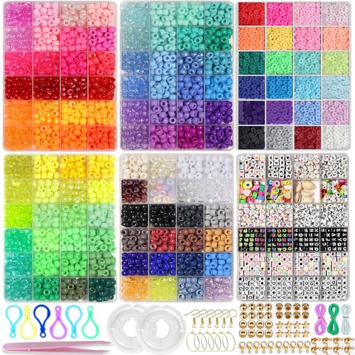 LIS HEGENSA 14000 Stück DIY Kinder-Bastelperlen, Freundschaftsarmband-Set, mit Pony-Perlen, Buchstabenperlen und Armbandherstellungs-Set, bunte Charms, verwendet für individuelle Halsketten, Armbänder LIS HEGENSA 14000 Stück DIY Kinder-Bastelperlen, Freundschaftsarmband-Set, mit Pony-Perlen, Buchstabenperlen und Armbandherstellungs-Set, bunte Charms, verwendet für individuelle Halsketten, Armbänder von LIS HEGENSA