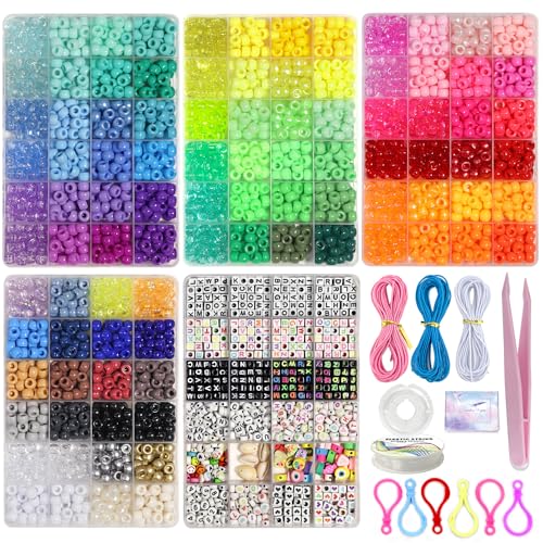 LIS HEGENSA Pony-Perlen, Großpackung, Kandi-Perlen für Halskette, Schmuckherstellung, Haarflechten, Armbänder, Kunststoffperlen zum Basteln, Zöpfe, Mädchen, 96 Farben, 4500 Stück LIS HEGENSA Pony-Perlen, Großpackung, Kandi-Perlen für Halskette, Schmuckherstellung, Haarflechten, Armbänder, Kunststoffperlen zum Basteln, Zöpfe, Mädchen, 96 Farben, 4500 Stück von LIS HEGENSA