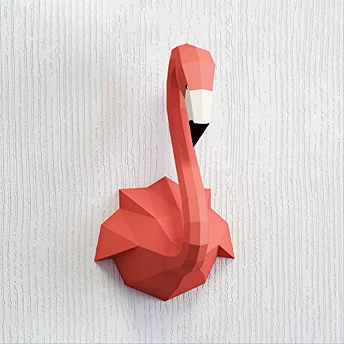 Red Flamingo Papercraft 3D Papiermodell Tiertrophäe Papierskulptur für Wohnkultur DIY Handmade von LISAQ