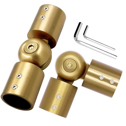 LISTENJIALE Eckverbinder für Fenstervorhangstangen, verstellbar, für 2,5 cm Erkerfenster, goldfarben, 2 Stück LISTENJIALE Eckverbinder für Fenstervorhangstangen, verstellbar, für 2,5 cm Erkerfenster, goldfarben, 2 Stück von LISTENJIALE