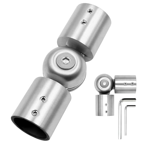 LISTENJIALE Eckverbinder für Fenstervorhangstangen, verstellbar, für 2,5 cm Erkerfenster, silberfarben, 1 Stück LISTENJIALE Eckverbinder für Fenstervorhangstangen, verstellbar, für 2,5 cm Erkerfenster, silberfarben, 1 Stück von LISTENJIALE