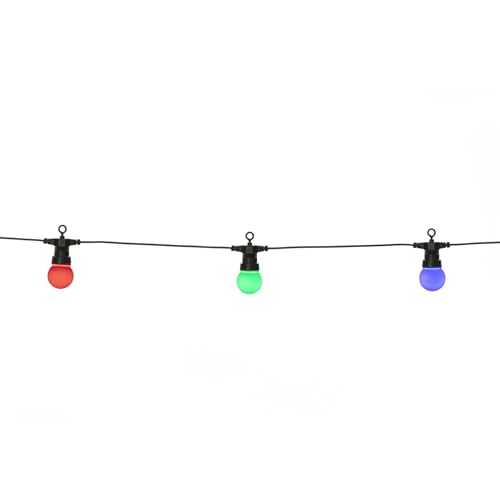 LITE BULB MOMENTS Smart Outdoor Light Chain 14m | Partybeleuchtung | 15 x Globe 5cm | Wasserfeste Lichterkette IP65 | App-gesteuert | +16 Mio Farben | dynam. Szenen | Musik-Sync von LITE BULB MOMENTS