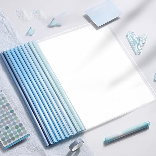 20 Stück Klemmmappe A4 für thermobindegerät, Thermobindemappen A4 Rückenbreite 10 mm, klemmhefter a4 transparentem Deckel bewerbungsmappe für Office Schule File Dokumente Organizer (Blau) von LITZEE
