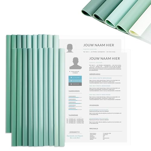 20 Stück Klemmmappe A4 für thermobindegerät, Thermobindemappen A4 Rückenbreite 10 mm, klemmhefter a4 transparentem Deckel bewerbungsmappe für Office Schule File Dokumente Organizer (Grün) von LITZEE