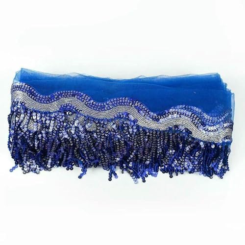 1/2/5 Yards 8 cm Pailletten Quaste Fransen Hochzeitskleid Mesh Spitzenbesatz Latin Garment Stickerei Quasten DIY Nähzubehör von LIUBI