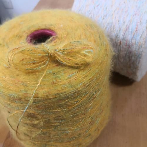 500g Mohair Seide Wolle Garn für Stricken Dünne Häkeln Thread Weiche DIY Pullover Schal Schal Puffy Linie von LIUBI