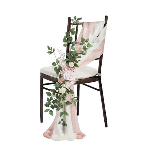 LIUBI 2Set Hochzeit Einfarbig Stuhl Schärpen Mit Künstliche Seide Rose Blume Für Hotel Hochzeit Party Dekoration Requisiten Gang Stuhl Decor LIUBI 2Set Hochzeit Einfarbig Stuhl Schärpen Mit Künstliche Seide Rose Blume Für Hotel Hochzeit Party Dekoration Requisiten Gang Stuhl Decor von LIUBI
