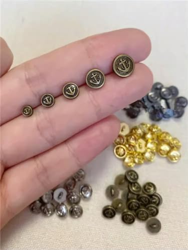 LIUBI 50 Stück 4/5/6/7/8 mm Mini-Metallknöpfe für BJD-Puppen, Gürtelschnalle für DIY-Puppentaschen, Schuhe, Kleidung, handgefertigte Kleidung, Nähzubehör von LIUBI