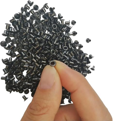 LIUBI 600 Stück kleine Ösen aus massivem Messing für Lederhandwerk, Reparaturtülle, runde Ösenringe für Schuhe, Taschen, Kleidung, Ledergürtel, Hüte von LIUBI