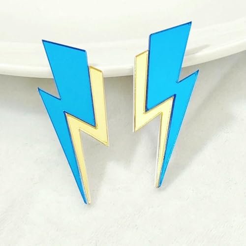 LIUBI Zweifarbige Blitz-Ohrstecker für Damen, Glitzer, Spiegel, Neon, Acryl, Strandschmuck, Sommer-Accessoires LIUBI Zweifarbige Blitz-Ohrstecker für Damen, Glitzer, Spiegel, Neon, Acryl, Strandschmuck, Sommer-Accessoires von LIUBI