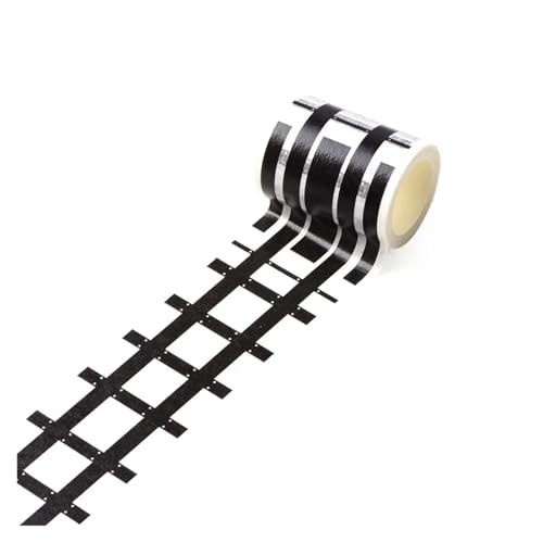LIUCH 1 Stück 5 m Eisenbahnzug-Kurven-Design Papier-Washi-Klebeband DIY Straßenverkehrs-Klebeband Scrapbooking Aufkleber Label Masking Tape(Railway) von LIUCH