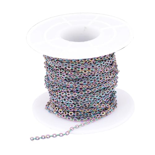 LIUCH 10 meter/rolle Edelstahl Regenbogen Farbe 2x2,5mm Link Kette for Schmuck Machen Lieferungen Diy Anhänger halskette Zubehör LIUCH 10 meter/rolle Edelstahl Regenbogen Farbe 2x2,5mm Link Kette for Schmuck Machen Lieferungen Diy Anhänger halskette Zubehör von LIUCH