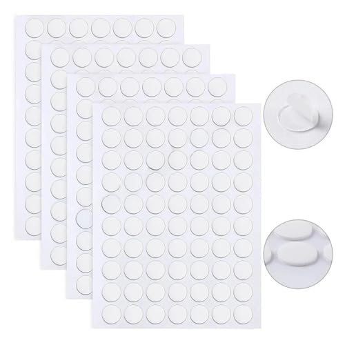 LIUCH 100 Stück 1/0,5 cm doppelseitiges Klebeband Aufkleber abnehmbar rund klebrig tack keine Spur kleine Aufkleber for Festival-Dekoration(5mm) von LIUCH