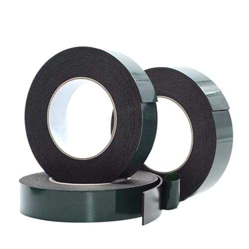 LIUCH 10M PE-Schaum Doppelseitiges Klebeband 8-50cm Breite Verdickter Schwamm Grüne Folie Schwarz Stoßfest Wasserdicht Super Starkes Band(1MM_20MM) von LIUCH
