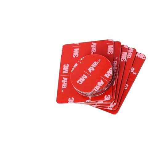 LIUCH 3M 5 STÜCKE Quadratisches 50 mm doppelseitiges Klebeband Vhb gestanzter Typ wasserdichtes schwarzes Schaumband rundes quadratisches Auto starkes 3M doppelseitiges Klebeband(Square 50MM,50pcs) von LIUCH