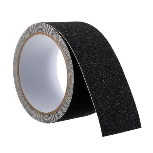 LIUCH 5m Anti-Rutsch-Klebeband for den Außenbereich, Anti-Rutsch-Aufkleber, hohe Reibung, rutschfestes Traktionsband, Schleifkleber for die Sicherheitsstufe von Treppen(Black,25mm x 500cm) von LIUCH