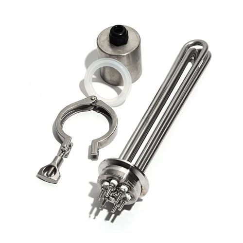 LIUCH Alle 304SS 2 "Tri Wassertank Heizung 3/4.5/6/9/12KW 220/380V für Homebrew mit Klemme und Kupplung(Silver,220V_4.5KW 230L 304SS) von LIUCH