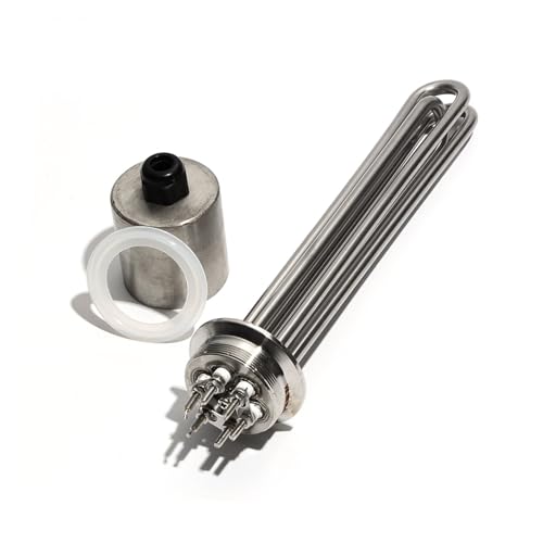 LIUCH Alle 304SS 2 "Tri Wassertank Heizung 3/4.5/6/9/12KW 220/380V für Homebrew mit Klemme und Kupplung(White,220V_6KW 250L 304SS) von LIUCH