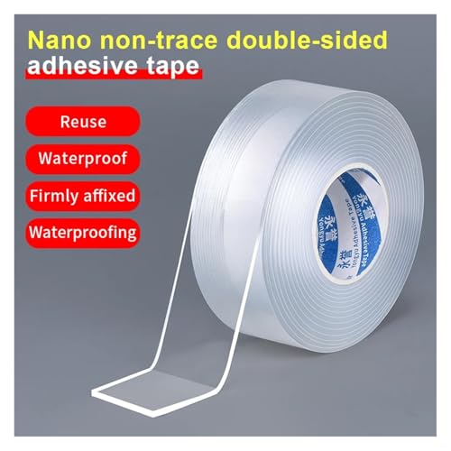 LIUCH Nano Tape Doppelseitiges Klebeband Spurloses Wasserdichtes Klebeband for Badezimmer Küchenspüle Wasserhahn Gel Aufkleber(5M-196.85IN_1MM-0.039IN_20MM-0.787IN) von LIUCH