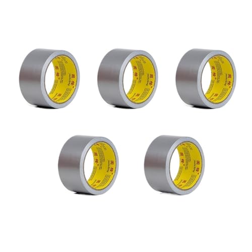LIUCH Schwarzes selbstklebendes Gewebe-Klebeband, Reparatur von Elektrofahrradsitzen, Planenreparatur, blockiert Wasser und hinterlässt keinen Kleber, 1 Rolle(5rolls-silver-45mm) von LIUCH