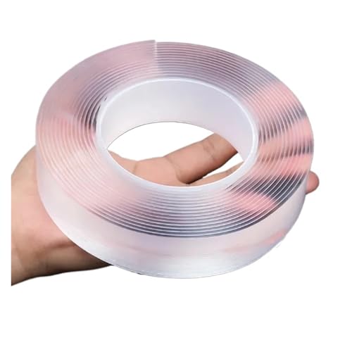 LIUCH Superstarkes doppelseitiges Nano-Klebeband, transparent, wiederverwendbar, wasserfest, abwaschbar, for Zuhause, Küche, Bad, klebrig, 50 mm(5M_2MM_20MM) von LIUCH