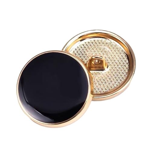 KnöPfe 10 Pcs Goldene Silber Metall Schwarz Weiß Nähen Knöpfe for Frauen Männer Kleidung Dekor Hemd Pullover Mantel Anzug Zubehör DIY(Black gold,20mm) von LIUCHUCHU