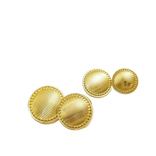 KnöPfe 10 Stück 15 mm 18 20 23 klassischer runder Metallknopf for Nähen, Gold/Silber, Schaftknöpfe Damen und Herren, Kleidung(Gold,23mm) von LIUCHUCHU