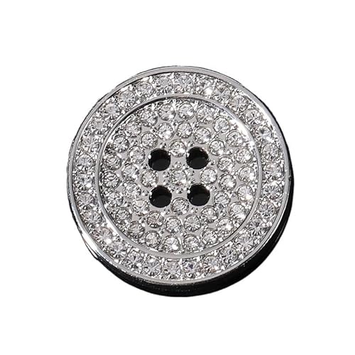 KnöPfe 10 Stück Diamant-besetzte Knöpfe 15/20/25mm Metall 4-Loch-Knöpfe Modische Dekoknöpfe(Silver,25mm) von LIUCHUCHU
