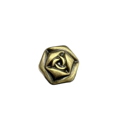 KnöPfe 10 Stück Retro Rose Metallknöpfe for Damenbekleidung Nähzubehör Gold Silber Dekorative Knöpfe(10pcs Copper,23mm) von LIUCHUCHU