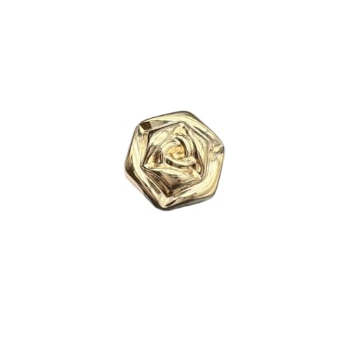 KnöPfe 10 Stück Retro Rose Metallknöpfe for Damenbekleidung Nähzubehör Gold Silber Dekorative Knöpfe(10pcs Glod,12.5mm) von LIUCHUCHU