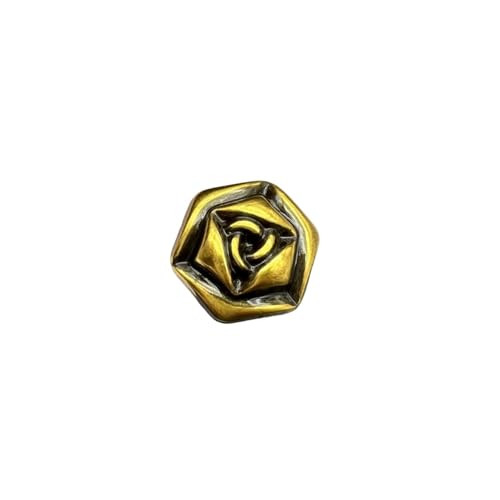 KnöPfe 10 Stück Retro Rose Metallknöpfe for Damenbekleidung Nähzubehör Gold Silber Dekorative Knöpfe(10pcs Retro Gold,23mm) von LIUCHUCHU