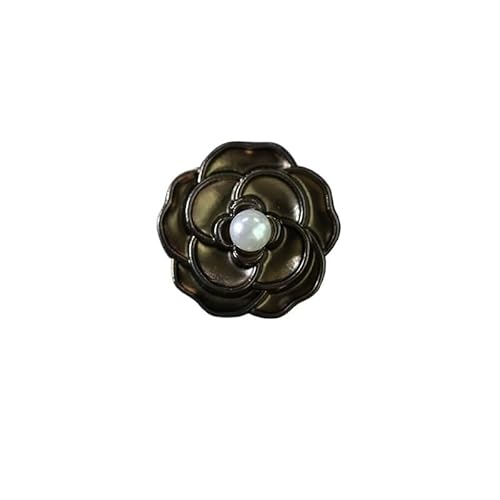 KnöPfe 10 Stück schwarze Vintage Perlenblumenknöpfe for Kleidung schöne Damenbekleidung dekorative Knöpfe Nähzubehör(Bronze,23mm-10pcs) von LIUCHUCHU