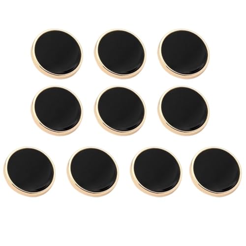 KnöPfe 10 Stücke Metall Gold Schwarz Knöpfe for Kleidung Stricken Nähzubehör DIY Handwerk Bottons Decor Hemd Pullover Mantel(Noir,11mm) von LIUCHUCHU