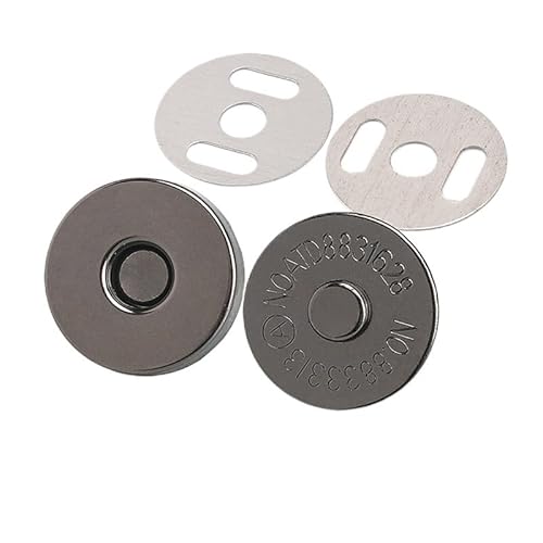 KnöPfe 10 Teile/paket 14-18MM Magnetische Druckknöpfe Verschlüsse Knöpfe Handtasche Geldbörse Brieftasche Handwerk Taschen Teile Zubehör(18mm Black Gun) von LIUCHUCHU