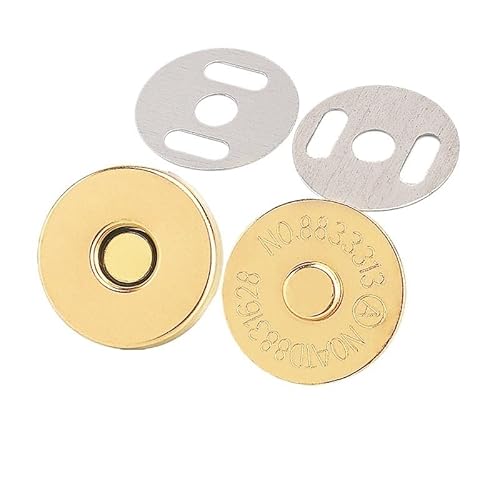 KnöPfe 10 Teile/paket 14-18MM Magnetische Druckknöpfe Verschlüsse Knöpfe Handtasche Geldbörse Brieftasche Handwerk Taschen Teile Zubehör(18mm Golden) von LIUCHUCHU