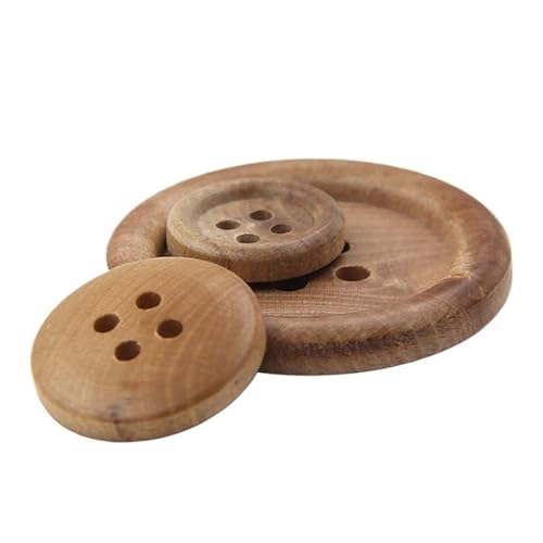 KnöPfe 10 Teile/satz 4 Löcher Runde Holzknöpfe for Kostüm Pullover Nähen Vintage Dekorationen DIY Zubehör Flatback Taste(23mm) von LIUCHUCHU