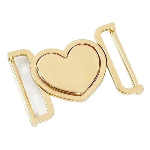KnöPfe 2/5 Stücke 30/40mm Metall herzförmige Gürtelschnalle Windjacke Daunenjacke Kombinationsknopf Kleidung Dekorative Knöpfe(LightGold,30mm-5Pcs) von LIUCHUCHU
