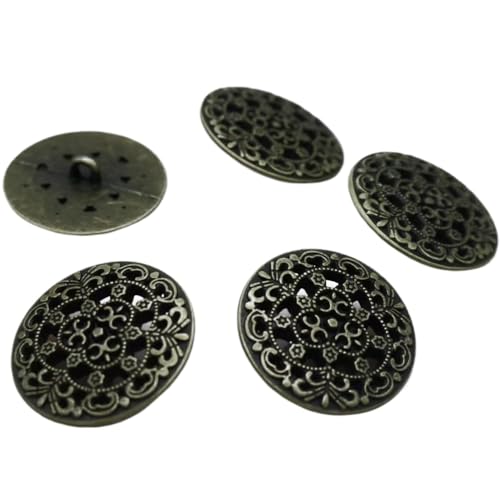 KnöPfe 20 stücke 17mm & 20mm & 23mm Nähen Metall Knöpfe DIY Auf Jeans Runde Sammelalbum Taste(2bronze,23mm) von LIUCHUCHU