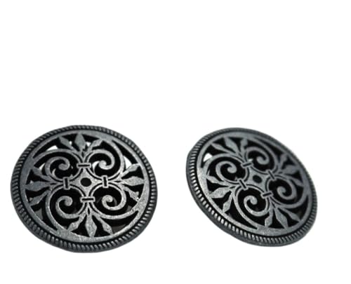KnöPfe 20 stücke 17mm & 20mm & 23mm Nähen Metall Knöpfe DIY Auf Jeans Runde Sammelalbum Taste(Antique silver,23mm) von LIUCHUCHU
