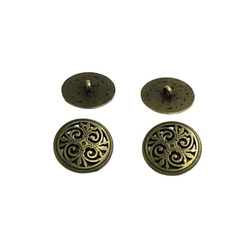KnöPfe 20 stücke 17mm & 20mm & 23mm Nähen Metall Knöpfe DIY Auf Jeans Runde Sammelalbum Taste(Bronze,23mm) von LIUCHUCHU