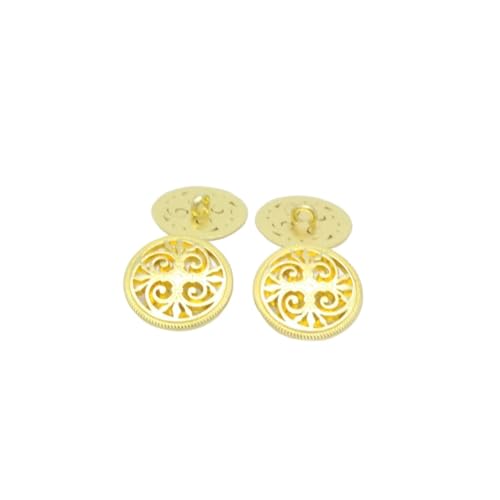KnöPfe 20 stücke 17mm & 20mm & 23mm Nähen Metall Knöpfe DIY Auf Jeans Runde Sammelalbum Taste(Gold,17mm) von LIUCHUCHU