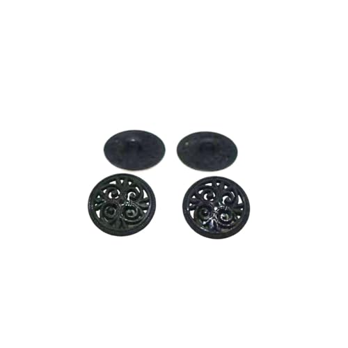KnöPfe 20 stücke 17mm & 20mm & 23mm Nähen Metall Knöpfe DIY Auf Jeans Runde Sammelalbum Taste(Noir,20mm) von LIUCHUCHU