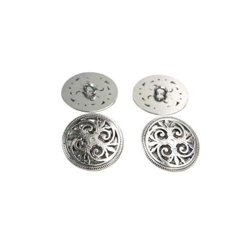 KnöPfe 20 stücke 17mm & 20mm & 23mm Nähen Metall Knöpfe DIY Auf Jeans Runde Sammelalbum Taste(Shinning silver,17mm) von LIUCHUCHU