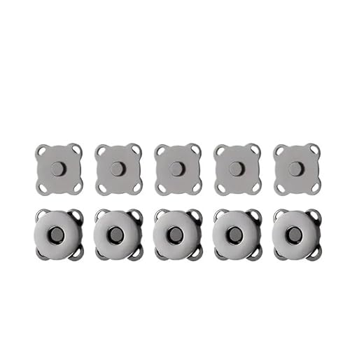 KnöPfe 5 Stück/Sets Quadratische magnetische Druckknöpfe Verschlüsse Knopf Handtasche Geldbörse Basteltaschen Teile Zubehör 11mm 15mm 19mm Farbauswahl(Noir,18mm) von LIUCHUCHU