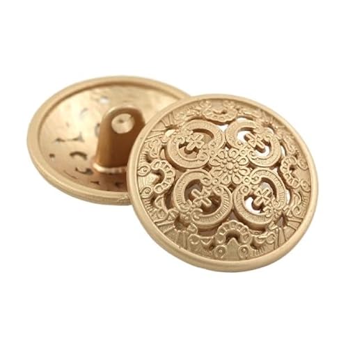 KnöPfe 5 Stück hohle Metallknöpfe, schwarz, silber, gold, runde dekorative Knöpfe for Kleidung, Nähzubehör, DIY-Basteln, 14–27 mm(Gold2,25mm) von LIUCHUCHU