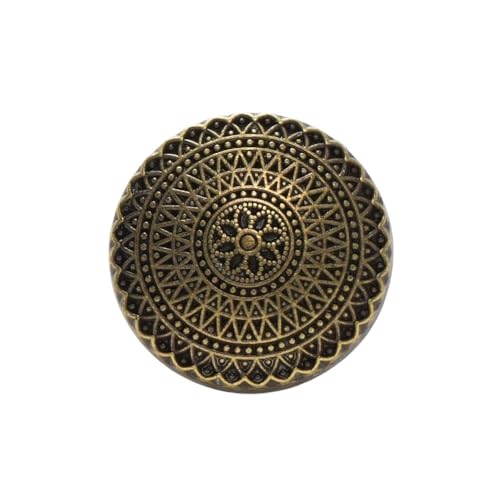 KnöPfe 5 Stück runde Retro-Metall-Ösenknöpfe for Kleidung, Reparatur, Nähen, Dekor, Ersetzen und Basteln, 15–25 mm(Bronze,25mm) von LIUCHUCHU