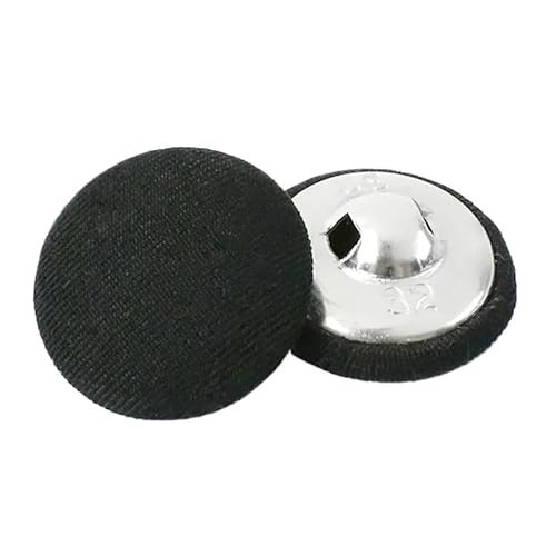 KnöPfe 50 Stück 11–30 mm Legierung Stoff bedeckt Knopf for Anzug Mantel dekorative runde Schaftknöpfe DIY Kleidung Nähen Schnalle Zubehör(NO5,15mm) von LIUCHUCHU