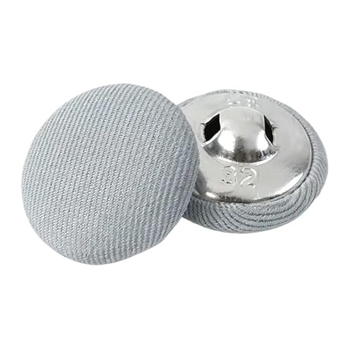KnöPfe 50 Stück 11–30 mm Legierung Stoff bedeckt Knopf for Anzug Mantel dekorative runde Schaftknöpfe DIY Kleidung Nähen Schnalle Zubehör(NO8,30mm) von LIUCHUCHU