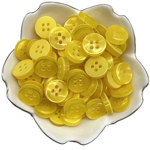 KnöPfe 50 Stück 12 mm farbiger Katzenaugenknopf aus Kunstharz, perlmuttfarben, Schüsselform, Vier-Augen-Knopf, Hochzeitsdekoration, Nähzubehör(39) von LIUCHUCHU